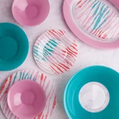 Serwisy obiadowe - Komplet obiadowy Junia Pink 46-elementowy LUMINARC - miniaturka - grafika 1