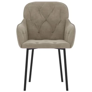 Lumarko Krzesła stołowe, 2 szt., jasnoszare, obite aksamitem  - Krzesła - miniaturka - grafika 5