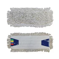 Miotły, szufle, mopy - Mop bawełniany naturalny płaski z zakładkami Standard 40cm do stelaża MERIDA - miniaturka - grafika 1