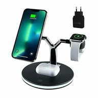 Ładowarki do telefonów - Elec Space Magnetyczna Bezprzewodowa Stacja Ładująca 3 W 1, Kompatybilna Z Apple Iphone 13 12 11 Pro Max/Xs/Xr/X/8, Iwatch Se/6/5/4/3/2, Indukcyjna .. - miniaturka - grafika 1
