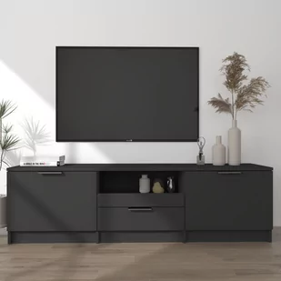 Lumarko Szafka pod telewizor, czarna, 140x35x40 cm - Szafki RTV - miniaturka - grafika 1