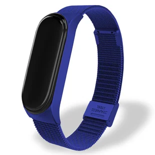 PASEK, OPASKA METALOWA Z ZAPIĘCIEM do XIAOMI MI BAND 5/6 (niebieski) - Akcesoria do smartwatchy - miniaturka - grafika 1