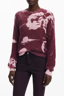 Różowy sweter damski Desigual - DESIGUAL - Koszulki i topy damskie - miniaturka - grafika 1