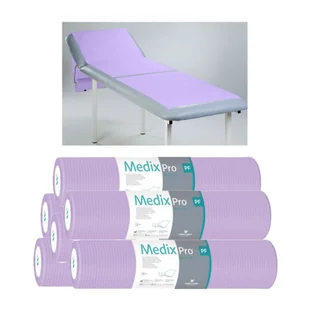 Podkład higieniczny na rolce 50cm x 80cm fioletowy podfoliowany 54g MedixPro 300szt - Kosmetyczne akcesoria jednorazowe - miniaturka - grafika 1