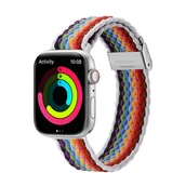 Akcesoria do smartwatchy - Dux Ducis Strap (Mixture II Version) pasek Apple Watch SE, 8, 7, 6, 5, 4, 3, 2, 1 (41, 40, 38 mm) pleciona opaska bransoleta pale stripes - miniaturka - grafika 1