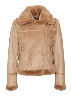 VERO MODA Vmpeggy Faux Suede Jacket Boos kurtka damska, Tigers Eye, M - Kurtki damskie - miniaturka - grafika 1