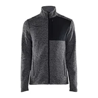Kurtki męskie - Craft ADV EXPLORE HEAVY FLEECE kurtka polarowa męska 3XL | czarny melanż | szczotkowana strona wewnętrzna | kieszeń na piersi z zamkiem błyskawicznym | bluza męska | odzież sportowa dla mężczyzn - miniaturka - grafika 1