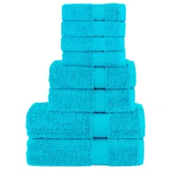 Ręczniki - vidaXL 8-cz. zestaw ręczników premium SOLUND, turkusowy, 600 g/cm² - miniaturka - grafika 1