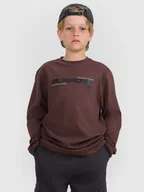 Koszulki dla chłopców - 4F Longsleeve regular z nadrukiem chłopięcy - brązowy 128 (7-8 lat) - miniaturka - grafika 1