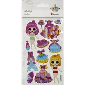 Zabawki kreatywne - Naklejki wypukłe lalki i stroje 12szt Nowa - miniaturka - grafika 1