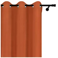 Zasłony - Voppi Długa zasłona okienna z grubego weluru 140 x 260 cm pomarańczowa zasłona na przelotkach - miniaturka - grafika 1
