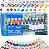 Farby i media malarskie - FARBY OLEJNE OLEJOWE ZESTAW FARB 12x12ml - miniaturka - grafika 1