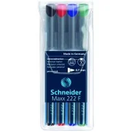 Markery permanentne - Schneider Zestaw Foliopisów permanentnych Maxx 224, F, 0,7 mm, 4 miks kolorów SR - miniaturka - grafika 1