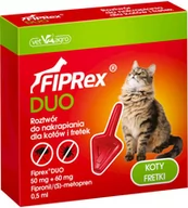 Artykuły przeciw pasożytom - Fiprex DUO Spot-on dla kotów - 2 pipety (2 x 0,5 ml) - miniaturka - grafika 1