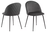 Krzesła - Krzesło do jadalni Louise, krzesło tapicerowane, glamour, ciemnoszare - miniaturka - grafika 1