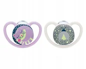 Smoczki uspokajające - Nuk 730578 SMOCZEK USPOKAJAJĄCY SILIKONOWY SPACE NIGHT 0-6 2SZT/PUD - miniaturka - grafika 1