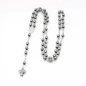 Różańce - Ręcznie robiony różaniec z hematytu 4mm srebro 925 - miniaturka - grafika 1