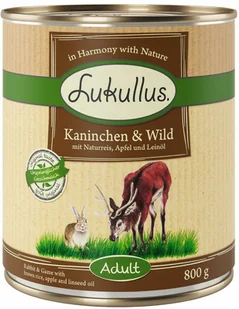 24 x 400 g Megapakiet Lukullus Natural, Królik i dziczyzna - Mokra karma dla psów - miniaturka - grafika 2