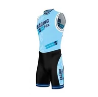 Bielizna sportowa męska - FDX Strój triathlonowy PRO Racing Triathlon Skinsuit czarno-niebieski - miniaturka - grafika 1
