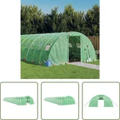 Szklarnie ogrodowe - Szklarnia Living Store z ramą stalową Zielona 96 m² 24x4x2 m - miniaturka - grafika 1