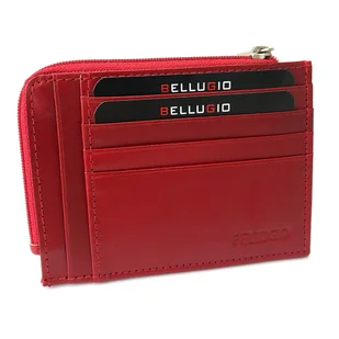 Skórzane etui na karty Bellugio - czerwone - Etui na dokumenty i karty - miniaturka - grafika 1