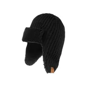 Czapki męskie - NANDY Czapka męska zimowa ciepła USZATKA czarna - miniaturka - grafika 1