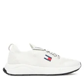 Sneakersy męskie - Sneakersy Tommy Jeans Tjm Runner Knitted EM0EM01580 Écru - miniaturka - grafika 1