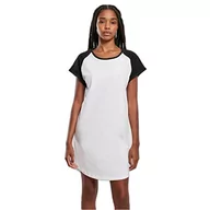 Sukienki - Urban Classics Ladies Contrast Raglan Tee Dress damska krótka sukienka biała/czarna Basics, Streetwear, biały/czarny, XXL - miniaturka - grafika 1