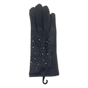 Rękawiczki dla dzieci - szare damskie RĘKAWICZKI cyrkonie stylowe dodatki do ubrań na jesień i zimę - Inny producent - miniaturka - grafika 1