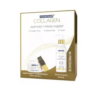 Zestawy kosmetyków damskich - Equalan Novaclear Collagen promocyjny zestaw ujędrniająco wygładzający krem na noc 50 ml + żel do mycia twarzy ze złotem i kolagenem 150 ml - miniaturka - grafika 1