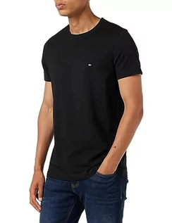 Koszulki męskie - Tommy Hilfiger Męski T-shirt z krótkim rękawem Core Stretch Slim Fit, czarny, 3XL - grafika 1