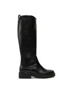 Kozaki damskie - Tommy Hilfiger Kozaki Premium Leather Long Boot FW0FW08180 Czarny - miniaturka - grafika 1