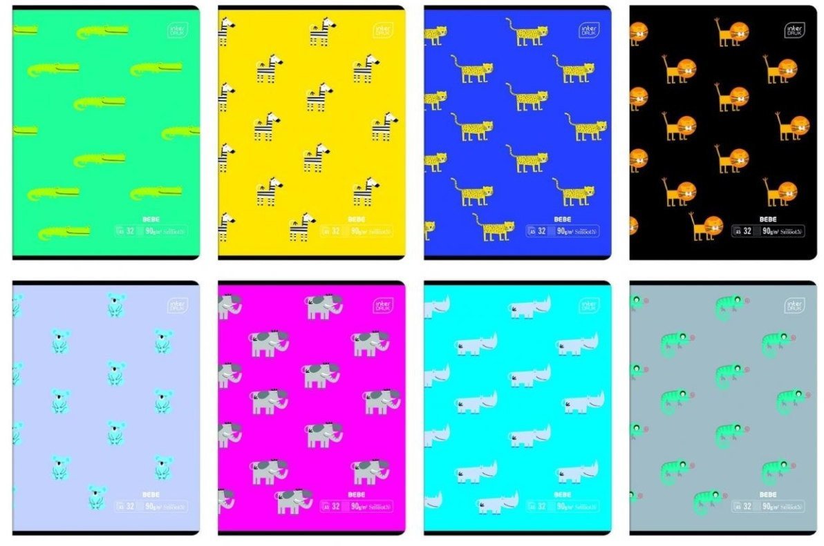 Zeszyt A5/32K trzylinia kolor 90g BB Kids 10szt