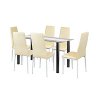Stoły z krzesłami - Norman 6+1 étkező garnitúra bézs - miniaturka - grafika 1
