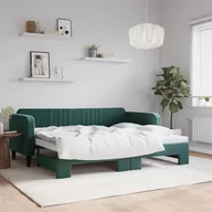 Łóżka - Sofa rozsuwana, ciemnozielona, 90x200 cm, aksamit Lumarko! - miniaturka - grafika 1