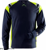 Odzież robocza - Reis Koszulka męska długi rękaw ognioodporny antyelektrostatyczny ściągacze mankietów elementy odblaskowe odblaski granatowo-żółty TFLH modakryl FRSTDS-7072 XL - miniaturka - grafika 1