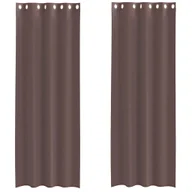 Zasłony - vidaXL Zasłony woalowe z przelotkami 2 szt. Brązowe 140x260 cm - miniaturka - grafika 1