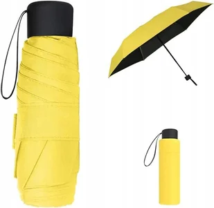 Parasol Żółty Składany Lekka Mini Parasolka Kompaktowa Ochrona Upf >50+ - Parasole - miniaturka - grafika 1