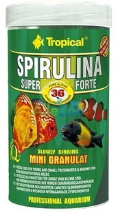 Tropical Super Spirulina Forte Mini-granulat podszewka z 36% udziału w Spirulina (Plat Ensis), 1er Pack (1 X 250 ML) - Pokarm dla ryb - miniaturka - grafika 2