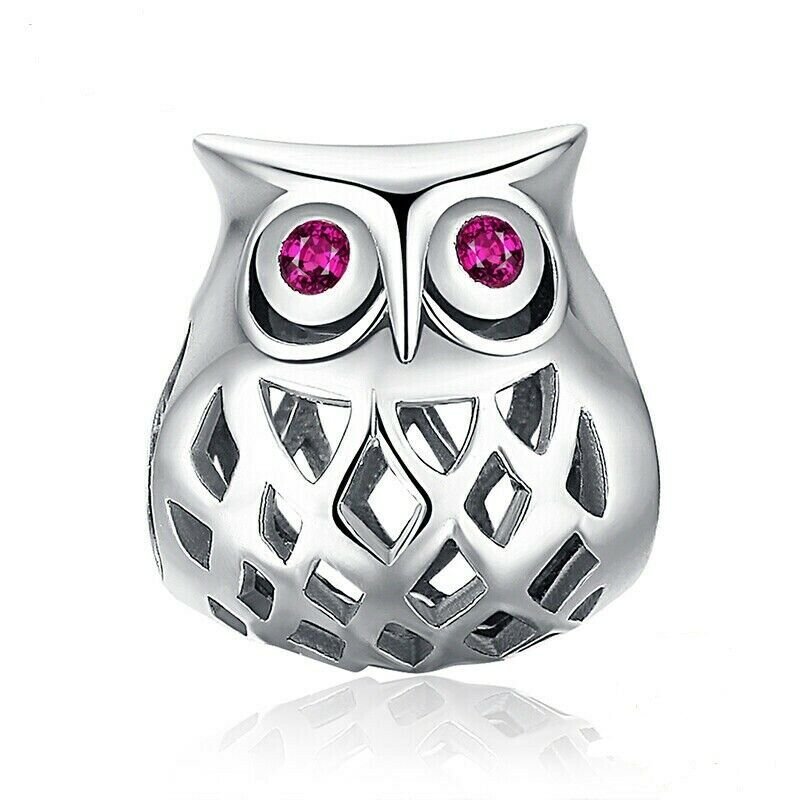 Zawieszka Charms Sowa Koralik S925 Bransoletka Srebrna Srebro