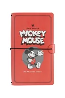 Notesy i bloczki - Notes skórzany Disney Myszka Miki gumka 80k w szeroką i kropkowaną linie - miniaturka - grafika 1