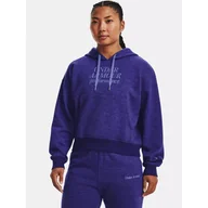 Bluzy damskie - Bluza fitness damska UNDER ARMOUR Essential Fleece Script z kapturem - miniaturka - grafika 1