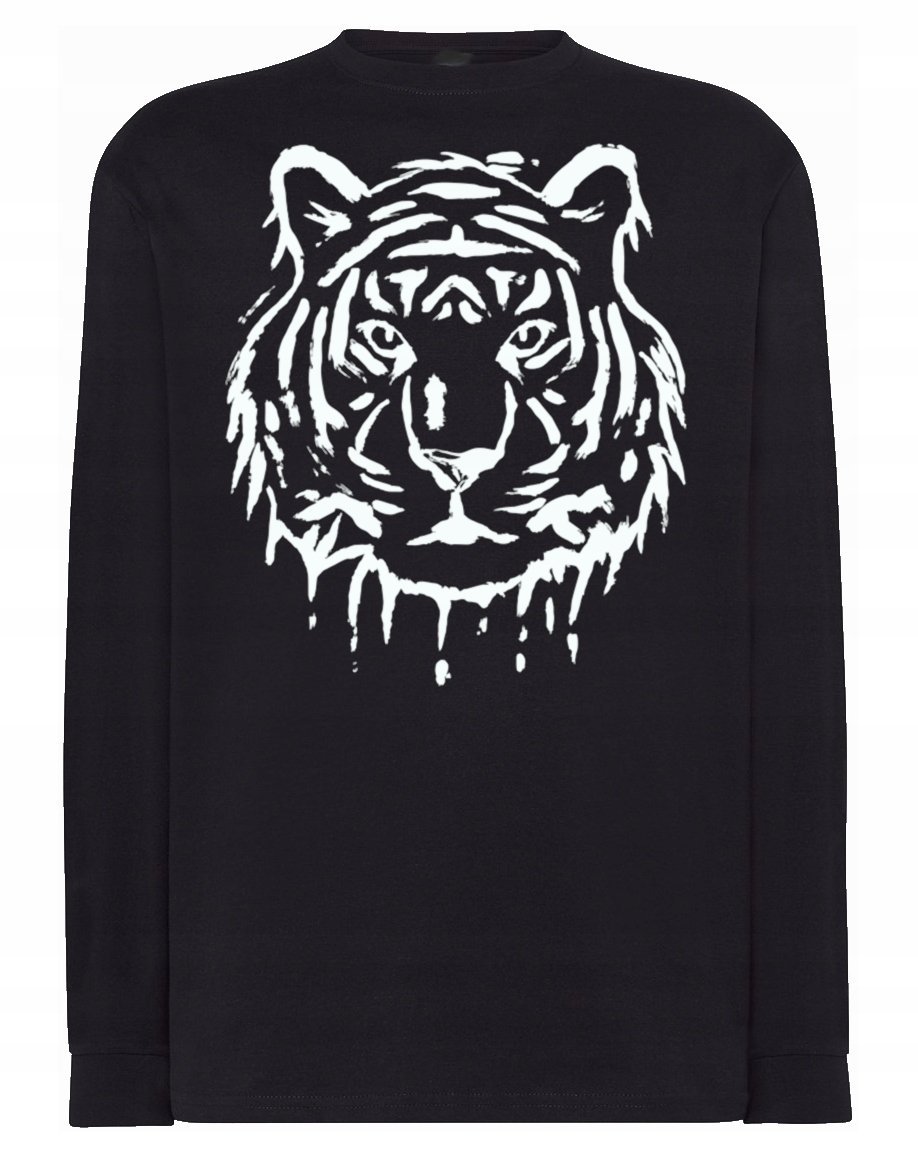 Longsleeve fajny nadruk ZWIERZĘ TYGRYS r.S