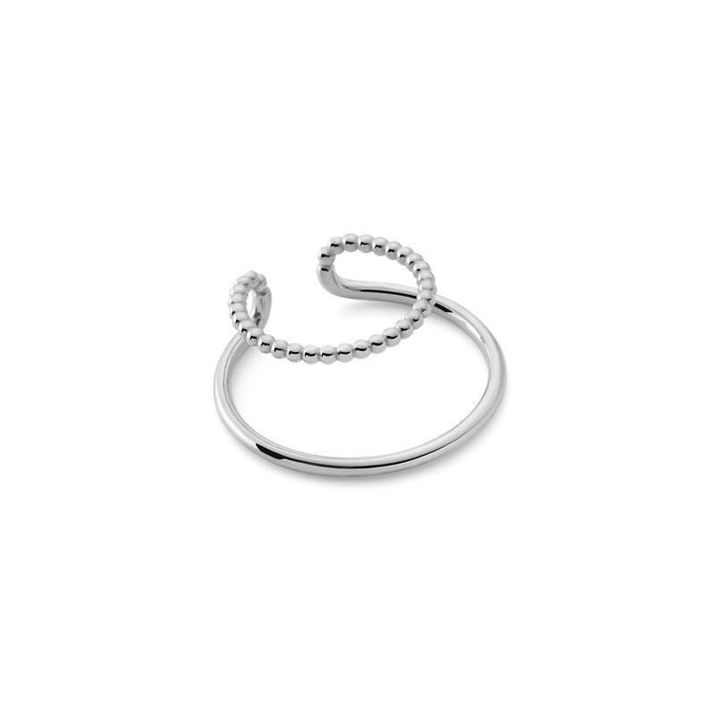 Podwójna nausznica z kulkami, srebro 925