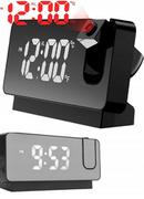 Zegary - Budzik Zegar Cyfrowy Elektroniczny Termometr Projektor Czasu Led Lustro - miniaturka - grafika 1
