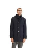 Płaszcze męskie - TOM TAILOR Męskie Płaszcz wełniany z kurtką wewnętrzną 1032506, 24258 - Navy Blue Structure, L - miniaturka - grafika 1