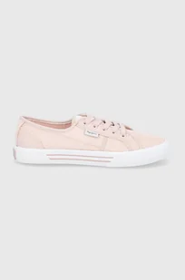 Pepe jeans tenisówki brady w shine damskie kolor różowy - Trampki damskie - miniaturka - grafika 1