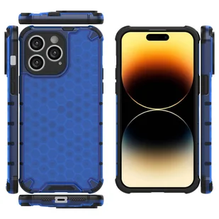 Honeycomb etui iPhone 14 Pro Max pancerny hybrydowy pokrowiec niebieskie - Etui i futerały do telefonów - miniaturka - grafika 17