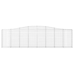 VIDAXL Łukowaty kosz gabionowy, 400x30x100/120cm, galwanizowane żelazo - Ogrodzenia - miniaturka - grafika 4