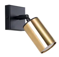 Lampy ścienne - Kinkiet punktowy w kształcie tuby czarny + złoty - 3X A576 N6-E17 - miniaturka - grafika 1